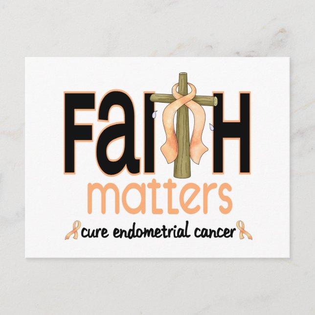 Endometrial Cancer Faith Matters Cross 1 Postcard (Front)
