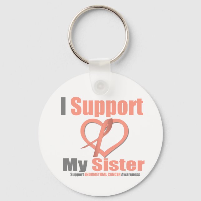 Endometrial Cancer I Support My Sister Key Ring (Front)