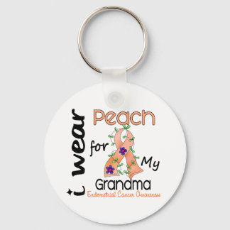 Endometrial Cancer I Wear Peach For My Grandma 43 Key Ring