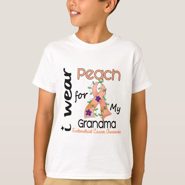 Endometrial Cancer I Wear Peach For My Grandma 43 T-Shirt (Front)