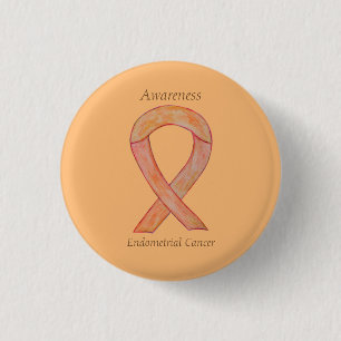Endometrial Cancer Peach Awareness Ribbon Pins