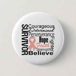 Endometrial Cancer Survivor Collage 6 Cm Round Badge