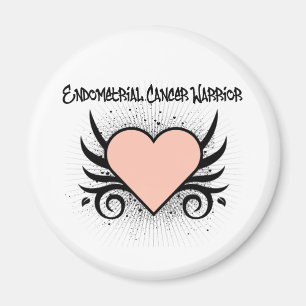 Endometrial Cancer Warrior Heart Magnet