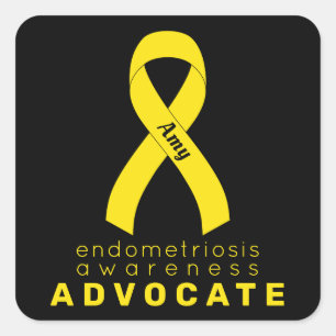 Endometriosis Advocate Black Square Sticker