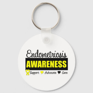 Endometriosis Awareness Badge Key Ring