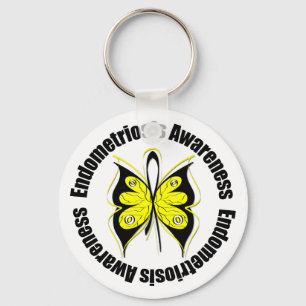 Endometriosis Awareness Butterfly Ribbon Key Ring