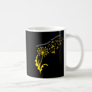 Endometriosis awareness dandelion yellow ribbon coffee mug