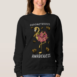 Endometriosis Awareness Flamingo Yellow Uterus End Sweatshirt