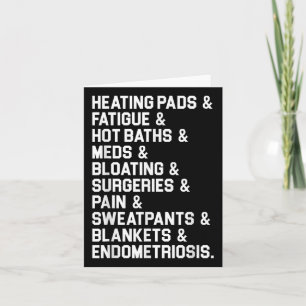 Endometriosis Awareness Gift Heating Pads Pain Ade Card