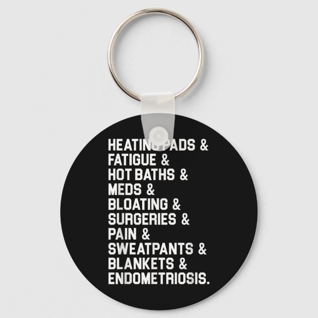 Endometriosis Awareness Gift Heating Pads Pain Ade Key Ring (Front)