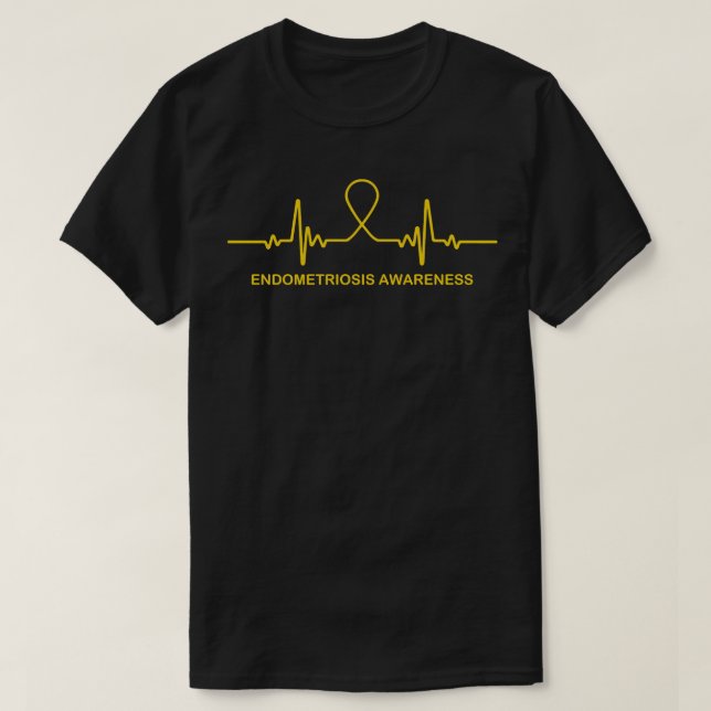 Endometriosis Awareness Heartbeat In This Family W T-Shirt (Design Front)