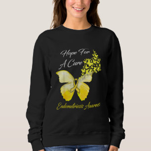 Endometriosis Awareness Hope For A Cure Butterfly Sweatshirt