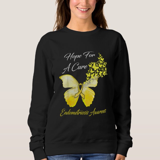 Endometriosis Awareness Hope For A Cure Butterfly Sweatshirt (Front)