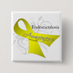 Endometriosis Awareness Ribbon 15 Cm Square Badge