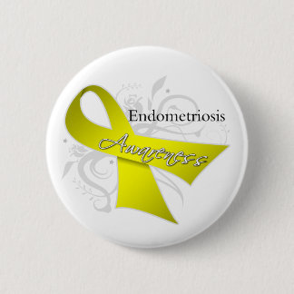 Endometriosis Awareness Ribbon 6 Cm Round Badge