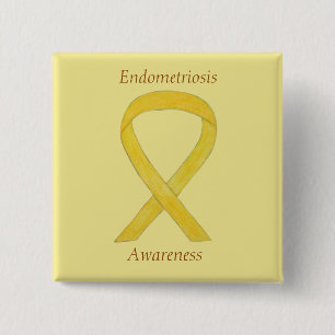 Endometriosis Awareness Ribbon Custom Pin