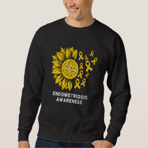 Endometriosis Awareness sunflower with Yellow Ribb Sweatshirt