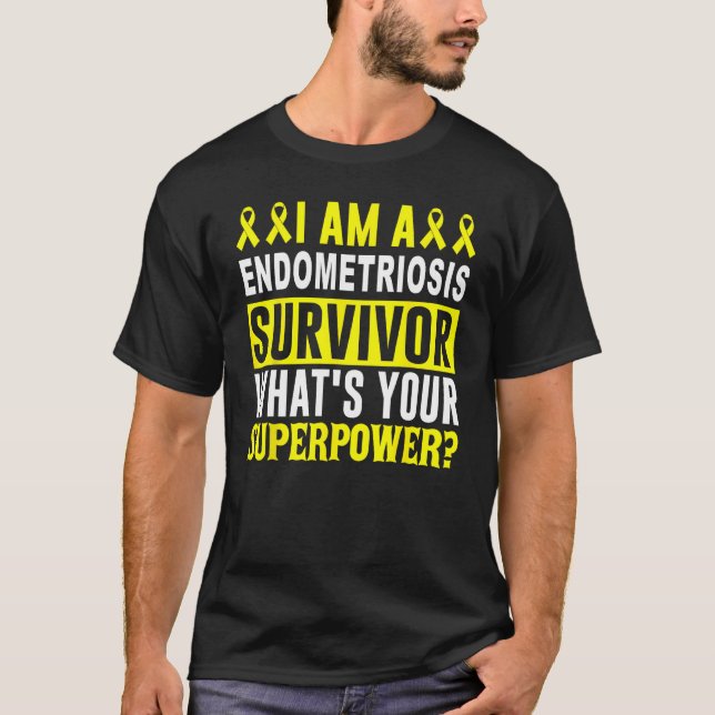 Endometriosis Awareness Survivor Yellow Ribbon Sup T-Shirt (Front)
