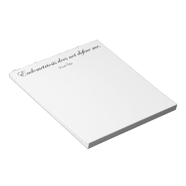 Endometriosis does not define me notepad (Angled)