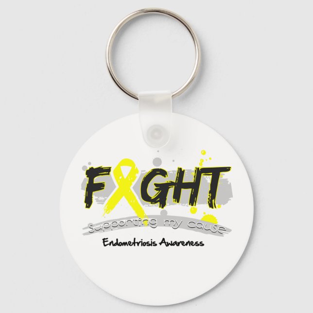 Endometriosis FIGHT Supporting My Cause Key Ring (Front)