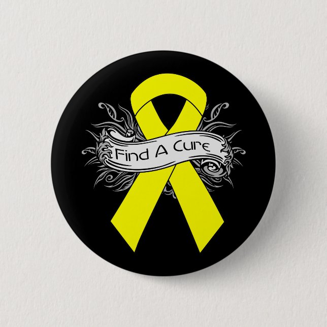 Endometriosis Find A Cure Ribbon 6 Cm Round Badge (Front)