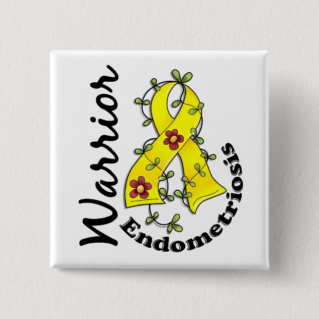 Endometriosis Warrior 15 Cm Square Badge (Front)