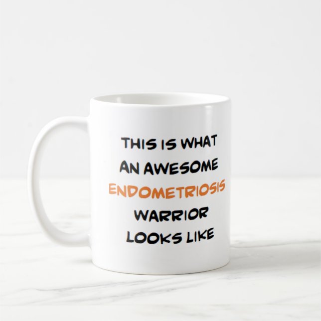 endometriosis warrior, awesome coffee mug (Left)