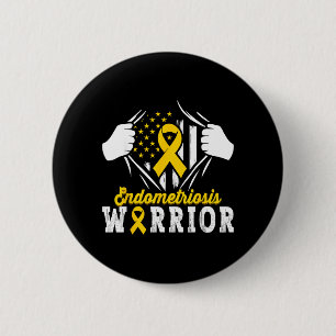 Endometriosis Warrior Endo Awareness Month Yellow 6 Cm Round Badge