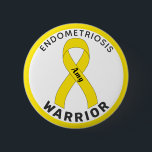 Endometriosis Warrior Ribbon White Button<br><div class="desc">Endometriosis Warrior Ribbon White Button for awareness and support for women with endometriosis.</div>