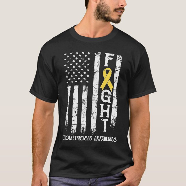 Endometriosis Warrior US Flag T-Shirt (Front)