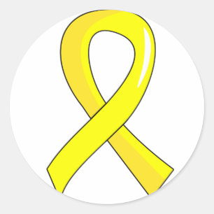 Endometriosis Yellow Ribbon 3 Classic Round Sticker