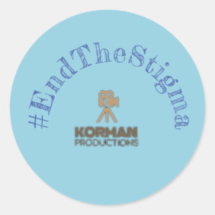 #EndTheStigma Korman Productions YouTube Channel  Classic Round Sticker