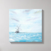 Endurance trapped by the Antarctic Ice. Painted