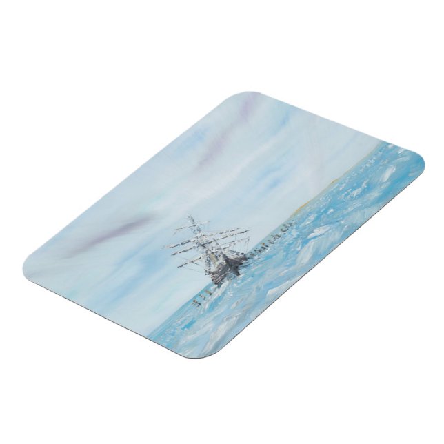Endurance trapped by the Antarctic Ice. Painted Magnet (Left Side)