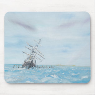 Endurance trapped by the Antarctic Ice. Painted Mouse Pad