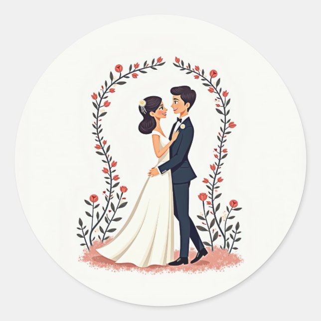 Enduring Love in Bloom Classic Round Sticker (Front)