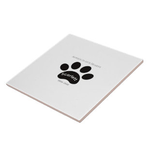 Enduring Paw Print Remembrance Design Tile