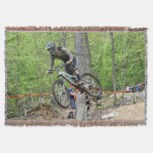 Enduro Mountain Bike Race Fleece Blanket