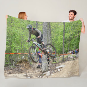 Enduro Mountain Bike Race Fleece Blanket
