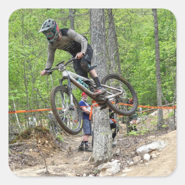 Enduro Mountain Bike Race Square Sticker (Front)