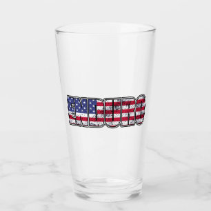 Enduro Mountain Biking American Flag Glass