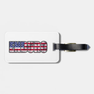 Enduro Mountain Biking American Flag Luggage Tag
