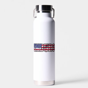 Enduro Mountain Biking American Flag Water Bottle