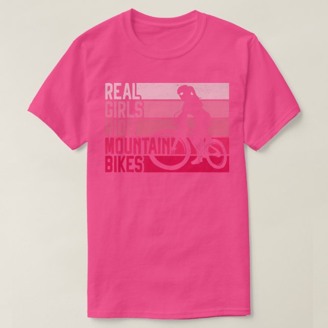 Enduro MTB Mountain Bike Riding Downhill Girl Retr T-Shirt (Design Front)