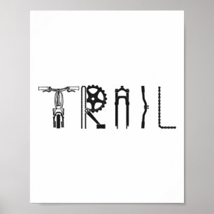 Enduro Mtb Mountain Bike Riding Downhill Vintage T Poster