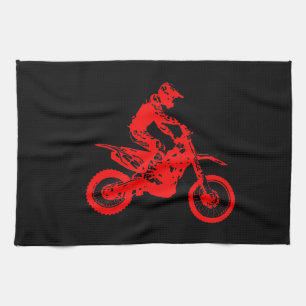 Enduro red tea towel