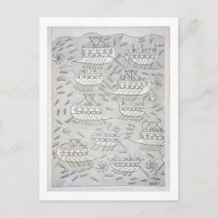 Enemies of the Assyrians taking refuge in ships, p Postcard