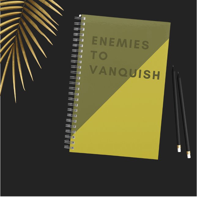 Enemies to Vanquish Funny Olive & Bright Green Notebook (Creator Uploaded)
