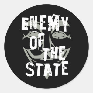 Enemy Of The State Anonymous #resist  Classic Round Sticker