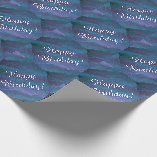 Energetic Blue Purple Teal Texas Storm Birthday Wrapping Paper (Corner)